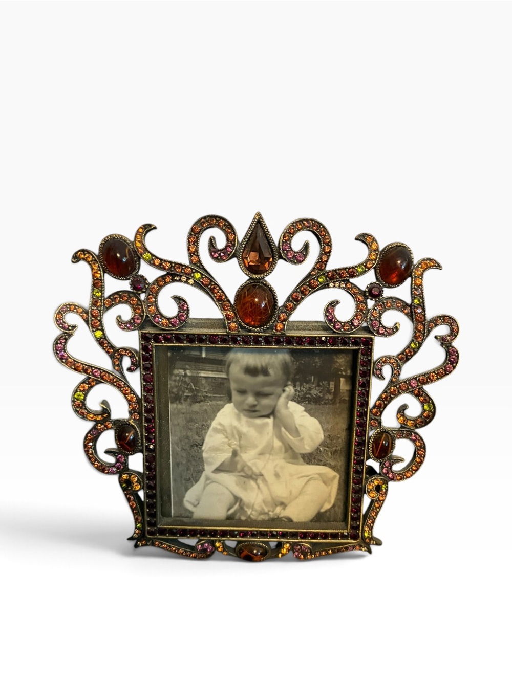 Jay Strongwater Swarovski Crystal Jeweled Mini Picture Frame